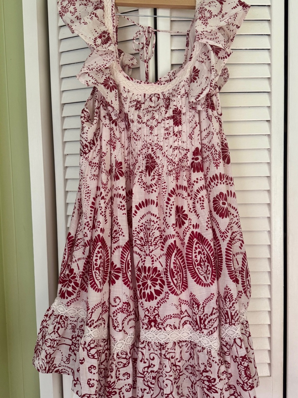 Maeve by Anthropologie Floral Ruffle Mini Dress in Raspberry NWT - Picture 5 of 11